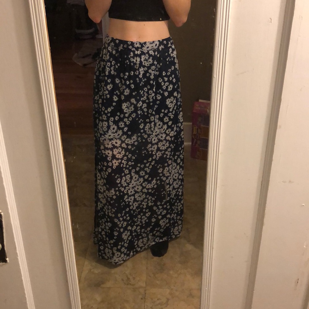 Sheer Floral Maxi Skirt